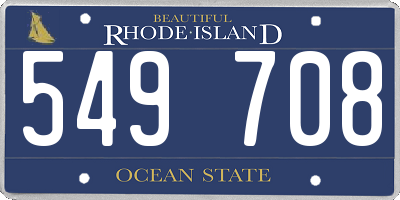 RI license plate 549708