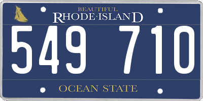 RI license plate 549710