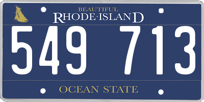 RI license plate 549713