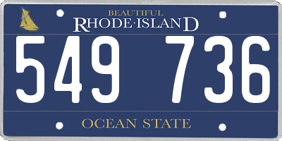 RI license plate 549736