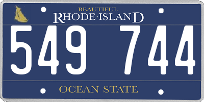 RI license plate 549744