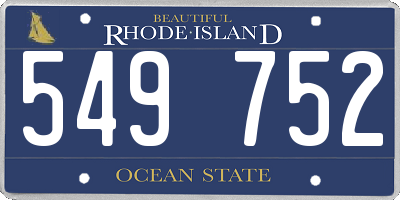 RI license plate 549752
