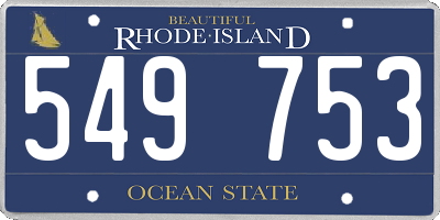 RI license plate 549753