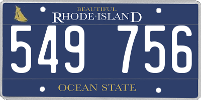 RI license plate 549756