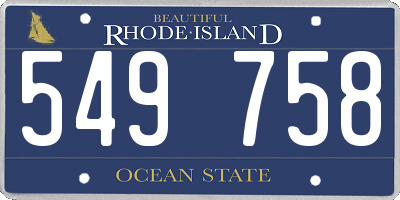 RI license plate 549758