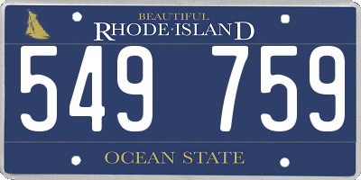 RI license plate 549759