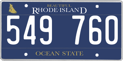 RI license plate 549760