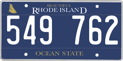 RI license plate 549762
