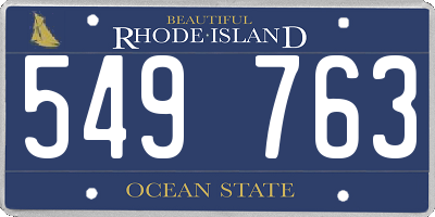 RI license plate 549763