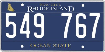 RI license plate 549767