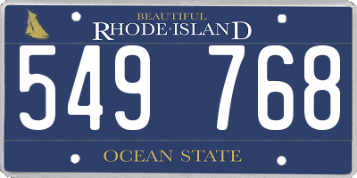 RI license plate 549768