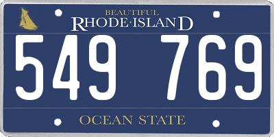 RI license plate 549769