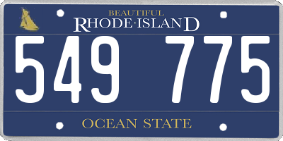 RI license plate 549775