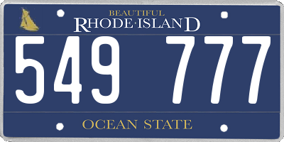 RI license plate 549777