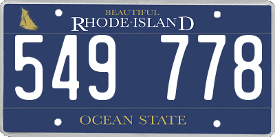 RI license plate 549778