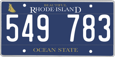 RI license plate 549783