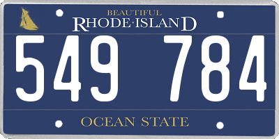 RI license plate 549784