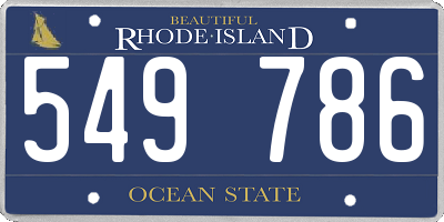 RI license plate 549786