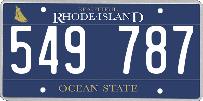 RI license plate 549787