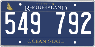 RI license plate 549792