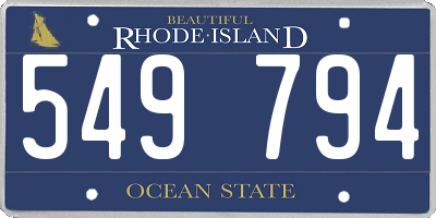 RI license plate 549794