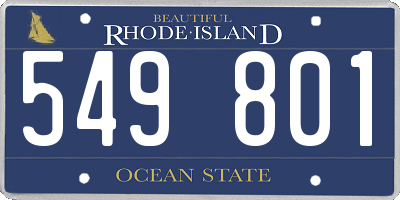 RI license plate 549801