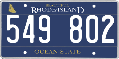 RI license plate 549802