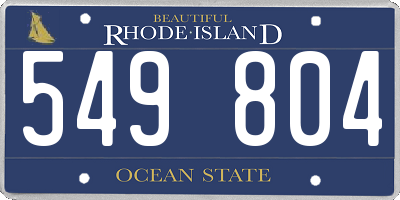 RI license plate 549804