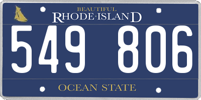 RI license plate 549806