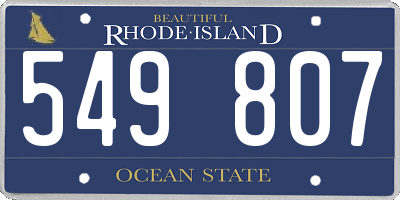RI license plate 549807