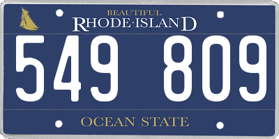 RI license plate 549809