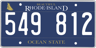 RI license plate 549812