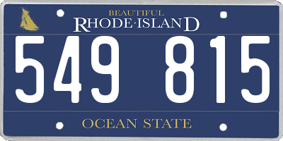 RI license plate 549815