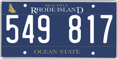 RI license plate 549817