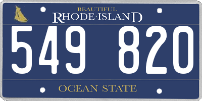 RI license plate 549820