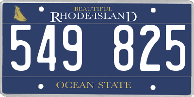 RI license plate 549825