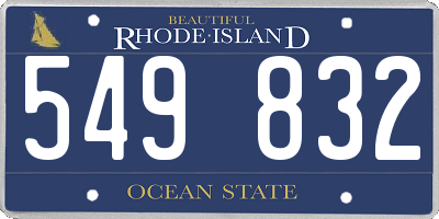 RI license plate 549832