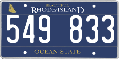RI license plate 549833