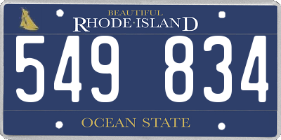 RI license plate 549834