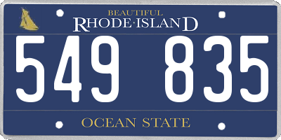 RI license plate 549835