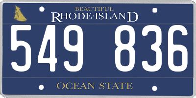 RI license plate 549836