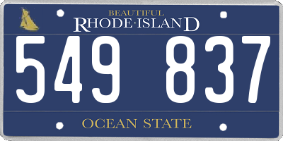 RI license plate 549837