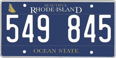 RI license plate 549845