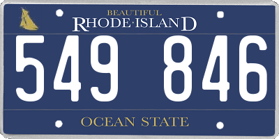 RI license plate 549846