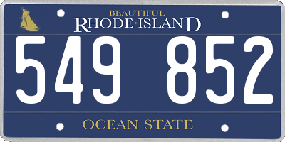 RI license plate 549852