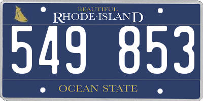 RI license plate 549853