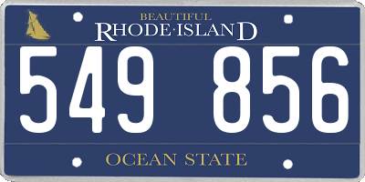 RI license plate 549856