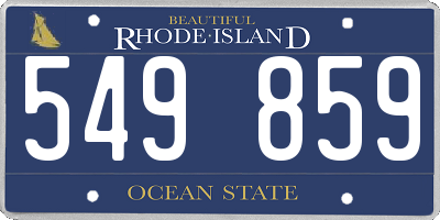 RI license plate 549859