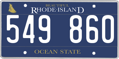 RI license plate 549860