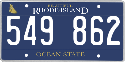 RI license plate 549862